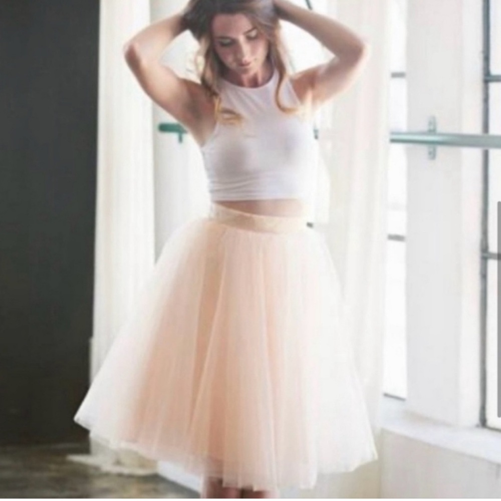 NWT Space 46 Boutique Blush Tulle Skirt M
